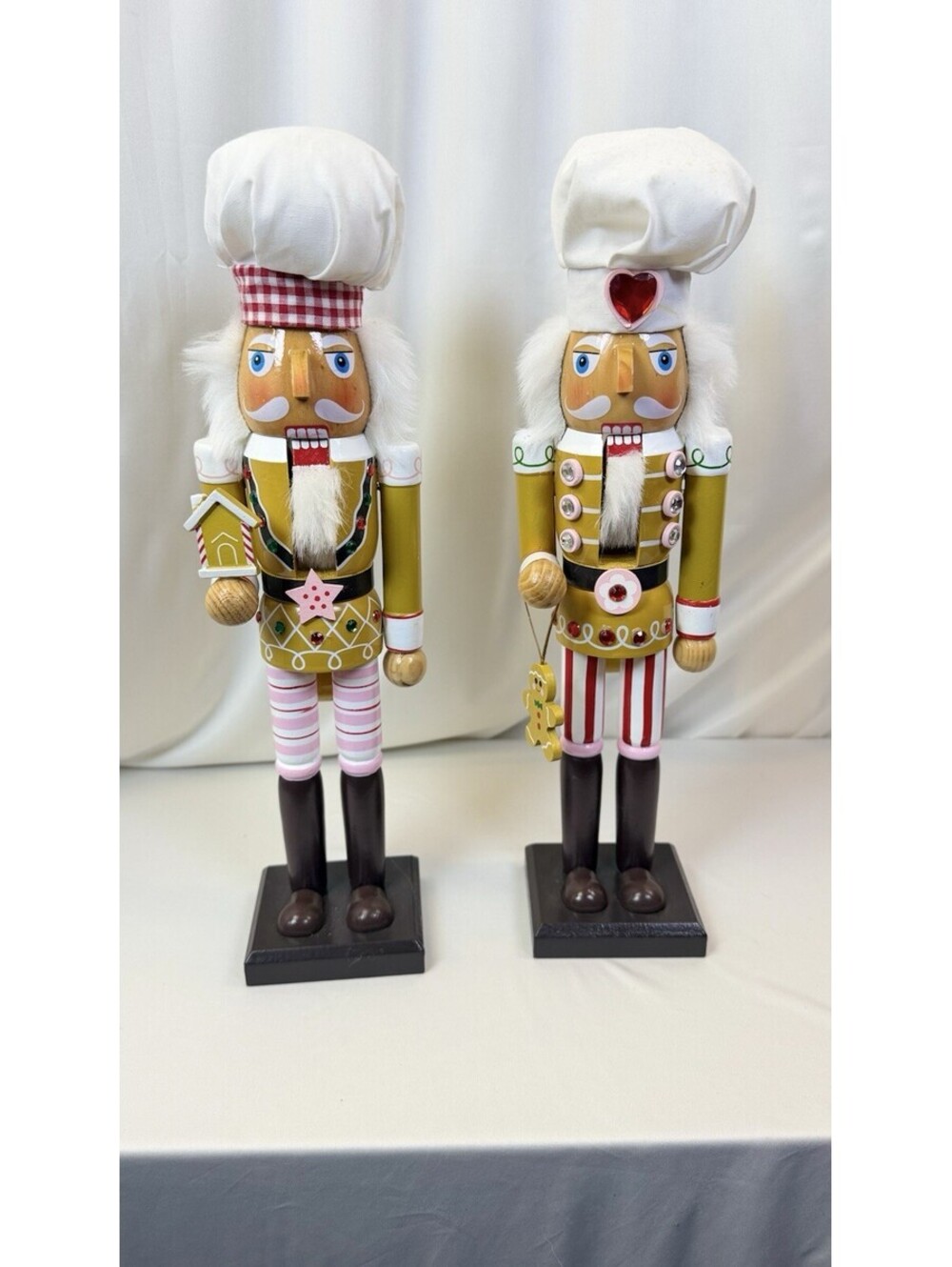 Hobby Lobby Gingerbread Alley Nutcracker Pair 15” Chef Christmas Decor 2016